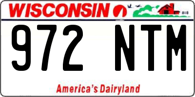 WI license plate 972NTM