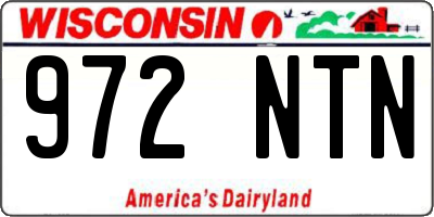 WI license plate 972NTN
