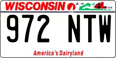 WI license plate 972NTW