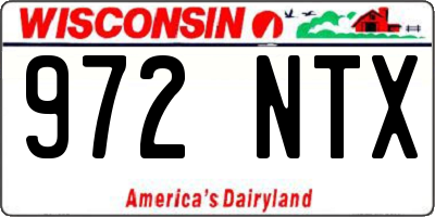 WI license plate 972NTX