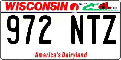 WI license plate 972NTZ