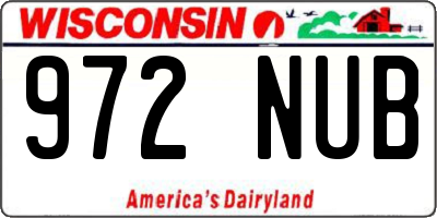 WI license plate 972NUB