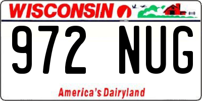 WI license plate 972NUG