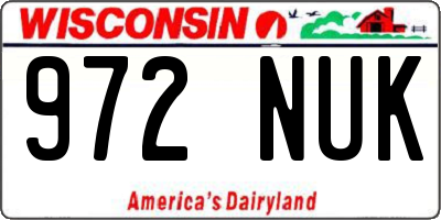 WI license plate 972NUK