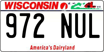 WI license plate 972NUL