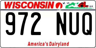WI license plate 972NUQ