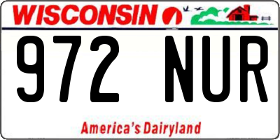 WI license plate 972NUR