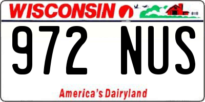 WI license plate 972NUS