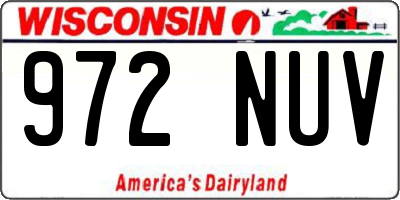 WI license plate 972NUV