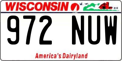 WI license plate 972NUW