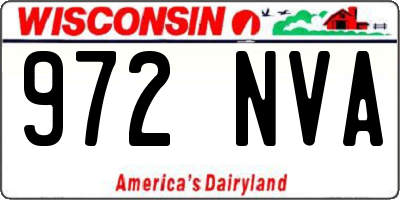 WI license plate 972NVA