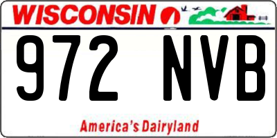 WI license plate 972NVB