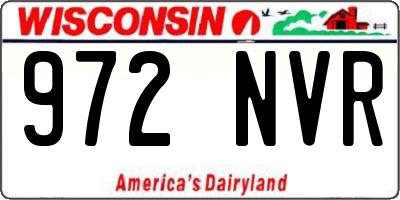 WI license plate 972NVR
