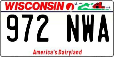 WI license plate 972NWA