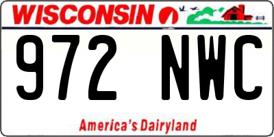 WI license plate 972NWC