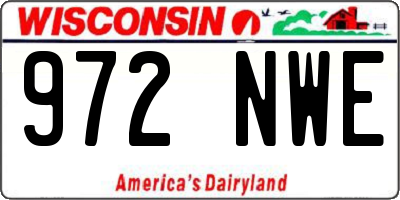 WI license plate 972NWE
