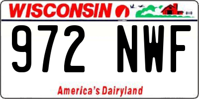 WI license plate 972NWF