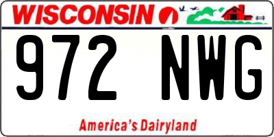 WI license plate 972NWG