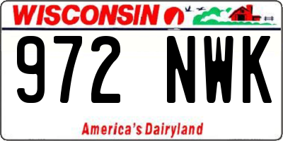WI license plate 972NWK