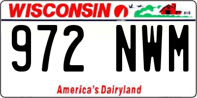 WI license plate 972NWM
