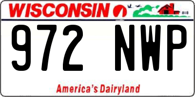 WI license plate 972NWP