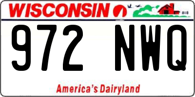 WI license plate 972NWQ