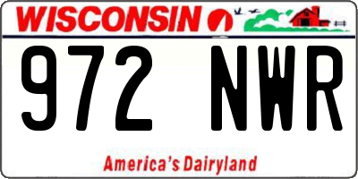 WI license plate 972NWR