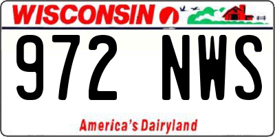 WI license plate 972NWS
