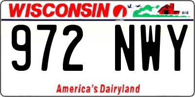 WI license plate 972NWY