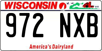 WI license plate 972NXB