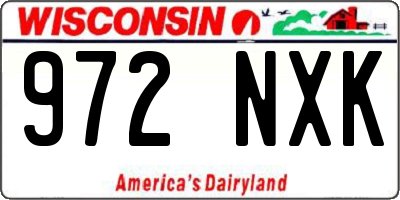 WI license plate 972NXK