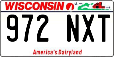 WI license plate 972NXT