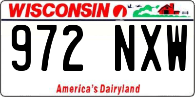 WI license plate 972NXW