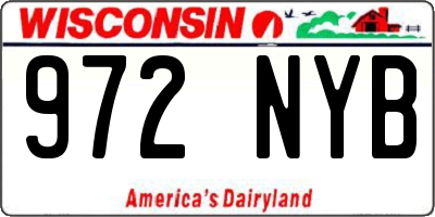 WI license plate 972NYB