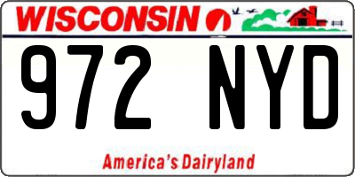 WI license plate 972NYD