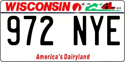 WI license plate 972NYE