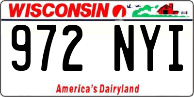 WI license plate 972NYI