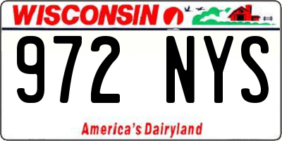 WI license plate 972NYS