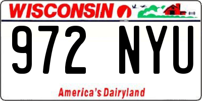 WI license plate 972NYU