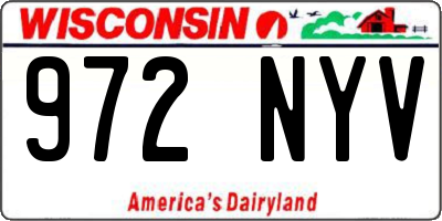 WI license plate 972NYV