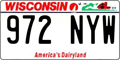 WI license plate 972NYW