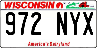 WI license plate 972NYX