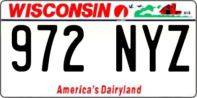 WI license plate 972NYZ