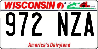 WI license plate 972NZA