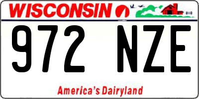 WI license plate 972NZE