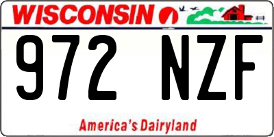 WI license plate 972NZF