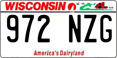 WI license plate 972NZG