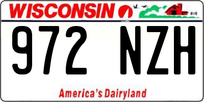 WI license plate 972NZH