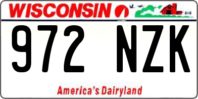 WI license plate 972NZK