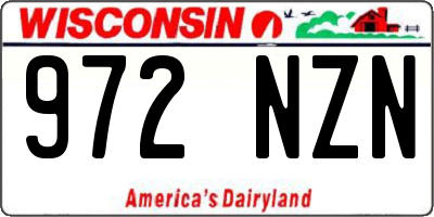 WI license plate 972NZN